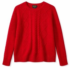 Pendleton Red Cable Knit Sweater Women’s XL Cotton Cashmere Blend